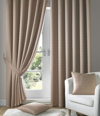 Latte Beige Curtains Tape Top Madison 90x90