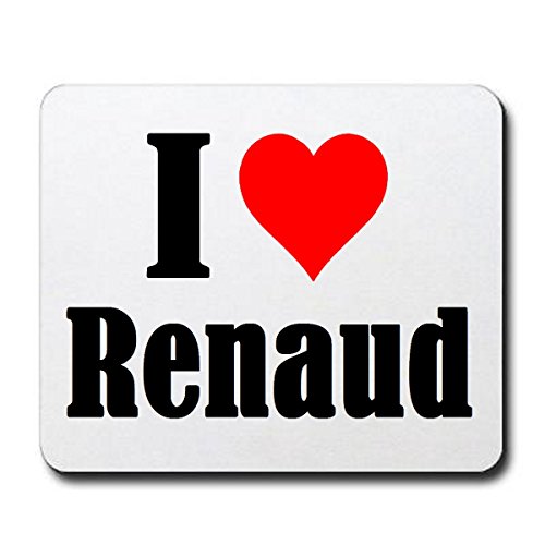 Exclusive Gift Idea: Mouse Pad "I Love Renaud" in White, a Great gift that comes from the heart - Non-slip mousepad- Christmas Gift