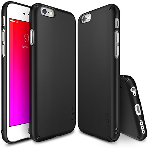 iPhone 6S Case, Ringke SLIM [Black} Ultra Thin Cover w/ Screen Protector [Snug-Fit] Superior Coating PC Hard Case Cover for Apple iPhone 6S, iPhone 6S Phone Case, Apple iPhone 6S Cover