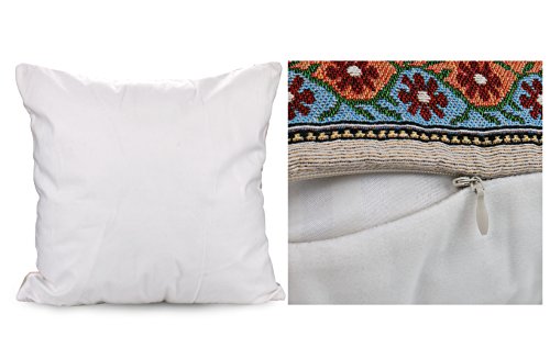 Luxbon Baumwolle Leinen Kissenbezug Lendenkissen Wurfkissenbezug Pillowcase Auto Haus Deko 18 x 18 “ Tapestry Jacquard Retro indischer Elefant - 3