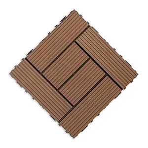 Rosetta Wooden WPC Coffee Colour Interlocking Deck Tiles Waterproof Outdoor Flooring for Garden, Poolside Indoor/Outdoor, Backyards, Terrace etc.(2)- Pack of - 11