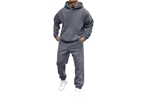 shownicer Survêtement Homme Ensemble Jogging Sweats À Capuche Et Sport Pantalons Automne Hiver Couleur Unie Gym Jogging Sportswear Tenue De Couple