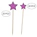 Produktbild Amosfun 50PCS Glittery Star Birthday Cake Toppers Set Party Decoration for Baby Shower Wedding Birthday Party - Purple (30PCS 3CM+20PCS 4CM)