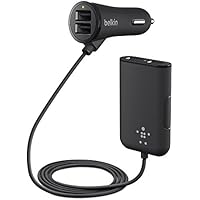 Belkin F8M935BT06-BLK - Cargador Road Rockstar para coche (4 puertos USB, cable de 1,8 m) negro