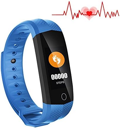 Fitness Tracker Heart Rate Monitor, Sport Smart Wristband color screen, Waterproof Activity Tracker with Pedometer Step Counter,  Calorie Bracelet, Distance Counter, Sleep Monitor for Kid  Women Men (CD02-blue)