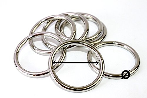 O-Ringe-Rundringe 10 Stück, Ø 35mm *verchromt* für 35mm Gurt/Band geeignet. - 2