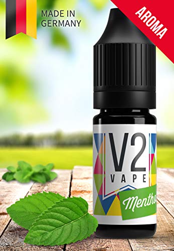 V2 Vape Menthol AROMA / KONZENTRAT hochdosiertes Premium Lebensmittel-Aroma zum selber mischen von E-Liquid / Liquid-Base für E-Zigarette und E-Shisha 10ml 0mg nikotinfrei