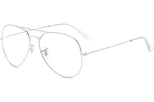 Musivon Occhiali con lenti trasparenti per donne e uomini senza prescrizione occhiali finti montatura in metallo