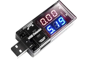 ARCELI Detektor USB Tester napięcia Miernik Czerwony + Niebieski LED Dwurzędowy Wyświetlacz Cyfrowy Woltomierz Amperomierz Ładowarka Doktor Czarny