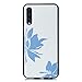 Produktbild Jorisa Hülle Kompatibel mit Samsung Galaxy A50,Weiß Weich Silikon Gummi Dünn Leicht Handyhülle Blau Blumen Muster Slim Flexibel TPU Bumper Stoßfest Schutzhülle