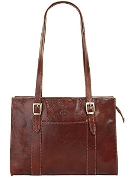 PIKÉ Handtasche ECHT LEDER braun Damen