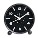 Produktbild Analog Wecker mit Nachtlicht, Skitic Kein Ticken Rund Mute Alarm Clock Retro Geräuschlos Wecker Lautlos mit Nacht Fluoreszierend für Zuhause Schlafzimmer Büro - Schwarz