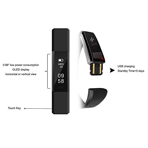 LINTELEK Fitness Tracker Uhr mit schlankem Touchscreen und Armbändern, Tragbar Aktivität Tracker als Schrittzähler Schlafmonitor - 9