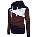 Produktbild PAOLIAN Herren Patchwork Kapuzenpullover Hoodie Herbst Winter Kapuzenpulli Langarm Tops Jacke Sports Freizeit Mantel Outwear (XS, Kaffee)