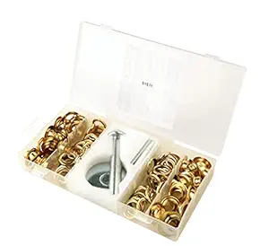 Ubersweet Imported Grommet Kit 1/2 Inch 100 Sets Metal Eyelets Ring Grommet Kit 3Pcs Setting Tools Tarp Tent Canopy Awning Repair 1/2 inhc Golden_141929