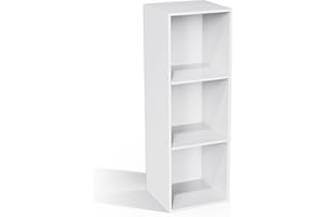 NewBeth Aufbewahrungs-Organizer mit Würfeln, niedriges Bücherregal, freistehend, Würfel, offenes Regal, Bücherregal für Zuhause, Büro (Weiß, 3 Würfel)