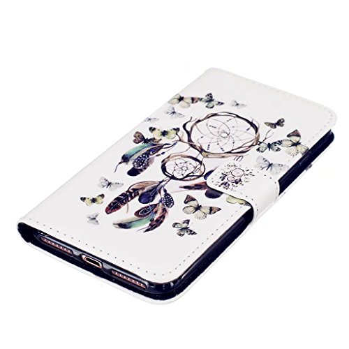 MUTOUREN Schutzhülle Case für iPhone 7 Plus (5.5 Zoll) Prägung Blumen Geprägte indische Mandala Muster Buch-Stil Bookstyle Handyhülle Schutzhülle Taschen Anti-scratch Bumper et Shock Absorption Magnetverschluss Magnet Etui + Metall Touch-Pen, Traumfänger und Schmetterling - 4
