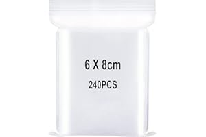 YOFADCI Druckverschlussbeutel, Verschließbare Plastiktüten, Zip Beutel Groß, Wiederverschließbare Plastikbeutel, Anwendbar Elektronisches Bauteil, Schmuckaufbewahrung usw. 6x8cm 240Stück
