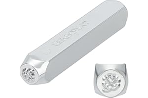 BENECREAT 6mm 1/4 "Trèfle à quatre feuilles en métal Design Stamps Outil d'estampage - Outils en acier au carbone dur galvanisés pour estamper le métal, les bijoux, le cuir, le bois Punch