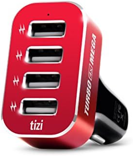 equinux tizi Turbolader 4x MEGA - 4 port USB Auto Max Power USB charger for the car, 9.6A High Power (up to 2,4A)
