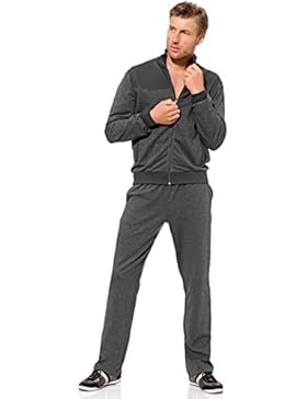 Bugatti, Freitzeitanzug, Hausanzug für Herren, Gr. L, anthrazit, aus kuscheliger Baumwolle, verfügbar in den Größen...