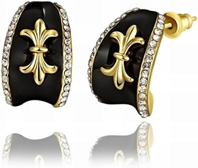 JJHVUGI Environmental Protection Gold Crow Star Flower Ear Studs / Stainless Steel / Anti-allergic / Silver Flashing / Diamonds / Zirconia Made / Small and Exquisite,A