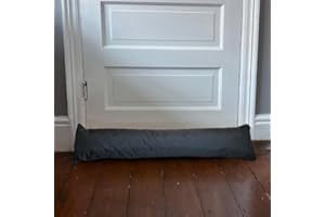 DAZZLE COLLECTION Door Drafts Stopper Waterproof Hollowfibre Filled Draught Excluder Stopper Cushion Heavy Door Draught Stopper for Bottom of Door & Window Draft Insulator | 90x18cm (Charcoal, Pack Of 2)