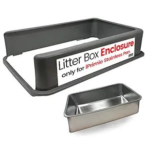 iPrimio Cat Litter Box Enclosure Stainless Steel Litter Box - Litter PAN is NOT Included. Patent Pending