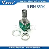  5 unids RV097NS 50K solo potenciómetro vinculado B50K con un interruptor de audio 5 pines eje 15mm amplificador de potencia potenciómetro de sellado