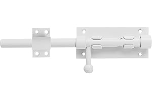ZPSNDP 5-calowy drewniany zatrzask do drzwi, biały zasuwa przesuwny, drewniany zatrzask do drzwi ze stali nierdzewnej, do sypialni, szop, drzwi łazienkowych, toalet (1)