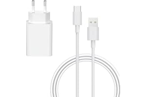 BENSN Ladekabel für Samsung Schnellladekabel, Ladegerät für Galaxy S21 S22 S20 FE 5G A33 A53 A54, Schnellladegerät 18W Fast Charger USB C Netzteil, QC3,0 Ladeadapter Kabel Weiß