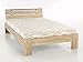 Produktbild Jugendbett Cortina 90x200cm Eiche-Nb sägerau, Bett komplett + Rollrost + Matratze, Singlebett Kinderbett