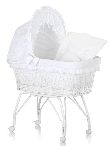 Italbaby Linda Pique Cradle With Capote, White