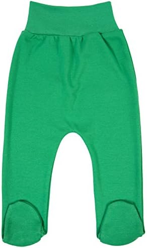 TLLC Footed Baby Girls Boys Leggings Trousers With Feet 100% Cotton (Grass Green, 56cm (0-2 Months))