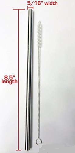 StillCool Edelstahl trinken Stroh Sicher für Kinder inkl. Reinigungsbürste 4 trinken Stroh + Satz von 1 Reinigung (Gerade, 4) - 3