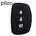 PITZO Car Silicone Key Cover for 3 Button Remote Smart Key Shell/Case/Body for Hyundai Creta / i20 Elite "Push Button Start" - Black RS.195.00