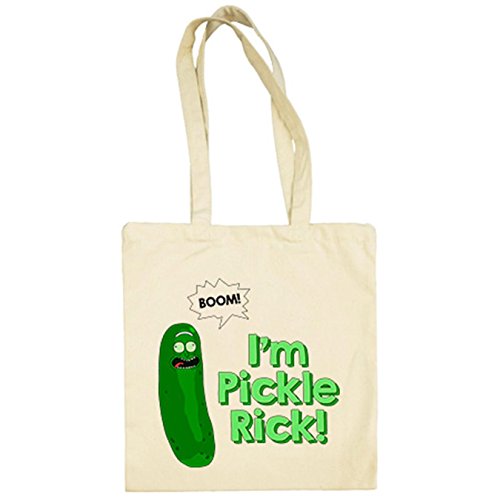Bolsa de tela Rick And Morty Pickle Rick - Beige, 38 x 42 cm