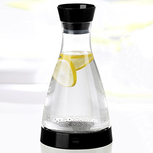 Emsa 509683 Wasserkaraffe mit Kühlelement, 1 Liter, Automatische Verschlussklappe, Kunststoff, Schwarz, Flow Friends - 7