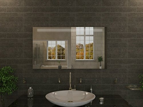 Badspiegel mit Beleuchtung Namus M40L1: Design Spiegel für Badezimmer, beleuchtet mit LED-Licht, modern – Kosmetik-Spiegel Toiletten-Spiegel Bad Spiegel Wand-Spiegel - 4