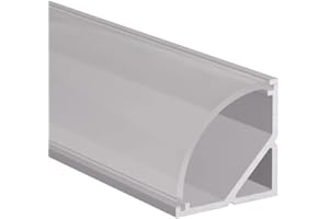 ALUMINO Profile aluminiowe Spree do taśm LED, narożny, anodowany profil do taśm 16 mm (np. do Philips Hue Led Strip), z półprzezroczystą osłoną (SEMI) 200 cm na zatrzask