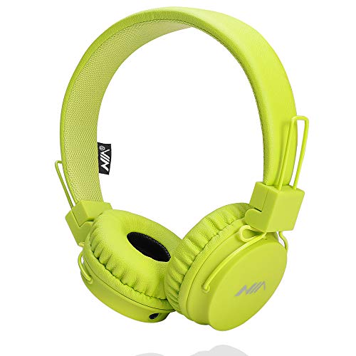 Preisvergleich Produktbild Kopfhörer für kinder, On-ear faltbarer wired kinder kopfhörer, Noise cansellation, letchtagewicht headset mit Abnehmbarem Kabel für Jungen und Mädchen von Ellien (Grün)
