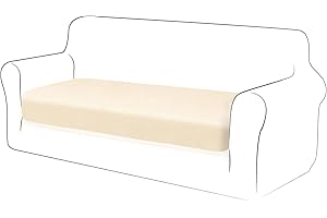 TIANSHU Copriseduta Divano Elasticizzato 2 Posti Copricuscini Divano Velluto Fodera per Cuscino Copridivano Elasticizzato Cuscino per Divano Copri Seduta per Divano (2 Posti, Avorio)