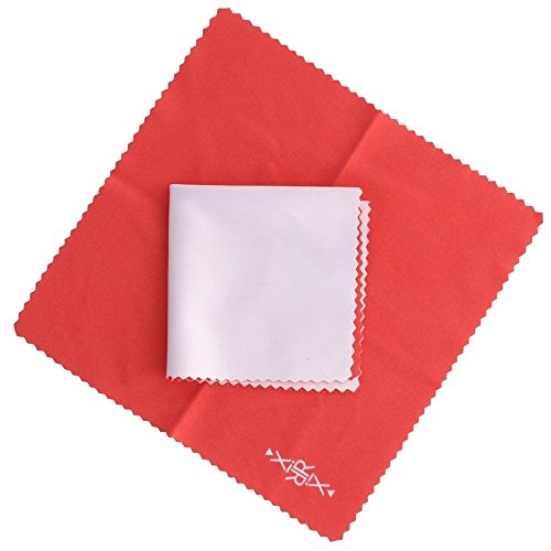 Brillenputztücher Mikrofasertücher 15×15 cm / Reinigungstücher zur Reinigung von Brille Display Glas Handy Kamera Objektiv – 5 Stück / rot - 2
