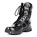 Produktbild Yujingc Herren Wanderschuhe Military Tactical Combat Boots Damen Trekkingschuhe mit seitlichem Reißverschluss High Top Walking Climbing Sneakers Größe 36-46,Black,41