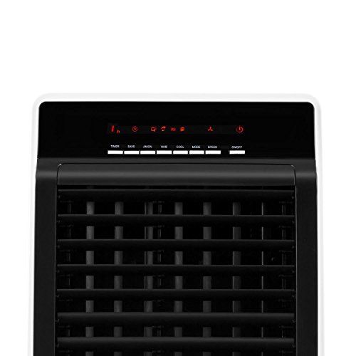 oneConcept • CTR-1 2G • Luftkühler mit Wasserkühlung • Lufterfrischer • Ventilator • Ionisator • 3 Leistungsstufen • 400 m³/h Luftdurchsatz • Fernbedienung • Timer • stromsparend • 65 Watt • 8 Liter Wassertank • inkl. Eispacks • Bodenrollen • weiß - 6