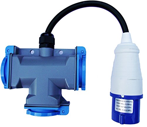 CEE Adapter auf Schuko 3-fach Kupplung H07RN-F 3G 1,5 mm² ideal für Caravan, Wohnmobile und Boote – CE geprüft- - 5
