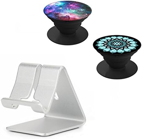 Enllonish Cell Phone Holder,Multi-Function Out Expanding Phone Stand and Grip Mobile Stretch Mount for Fashion Smartphones Accessories and Tablets (Silver)