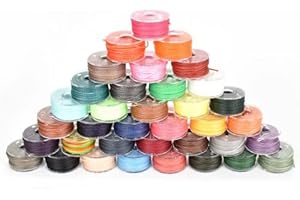 Zimoer Hilo Encerado 36 Colores,Colorido Cordón De Hilos Encerados 0,45 Mm*100mm,Cuerda De Poliéster Encerado,Hilo Encerado Macrame para Bisuteria Manualidades Abalorios Costura De Cuero