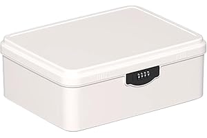 Aartner Abschließbare box, Plastic Box Abschließbar Kühlschrank Safe, Büroschrank Abschließbar für Lebensmittel, Medikamente und Technik/Handygefängnis (Weiß, L (33.4 x 26 x 12.6cm))