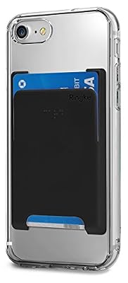 Ringke Slot Card Holder [Noir] Svelte Solide Prime Qualité supérieure PC ID/Adhésif 3M Sticker Portefeuille Carte de crédit étui Attachement pour iPhone 7, Samsung Galaxy, LG, Google Coque Accessoire
